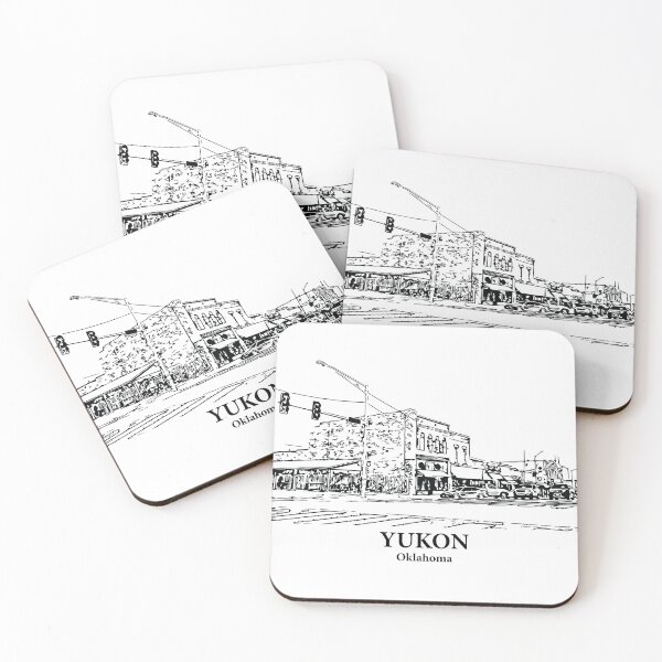 Item preview, Yukon OK - Ink Cityscape Illustration designed and sold by Lakeric Cityscapes.