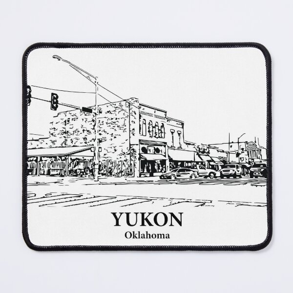 Item preview, Yukon OK - Ink Cityscape Illustration designed and sold by Lakeric Cityscapes.