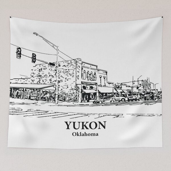 Item preview, Yukon OK - Ink Cityscape Illustration designed and sold by Lakeric Cityscapes.