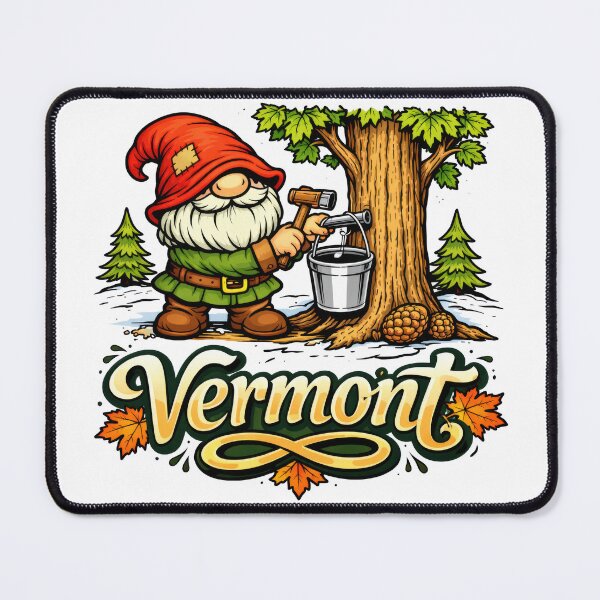 Item preview, Gnome Tapping Maple Tree in Vermont designed and sold by Moriarty's Digital Visions.