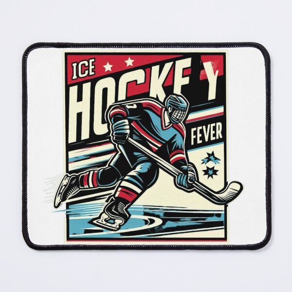 Item preview, Ice Hockey Fever – Cold Ice Hot Action Retro Art designed and sold by doorzz.