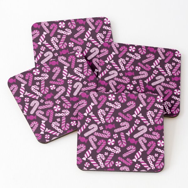 Item preview, Candies & Candy Canes Magenta Fuchsia Pink Plum Monochrome  designed and sold by thecolorbirdie.