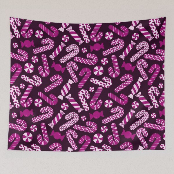 Item preview, Candies & Candy Canes Magenta Fuchsia Pink Plum Monochrome  designed and sold by thecolorbirdie.