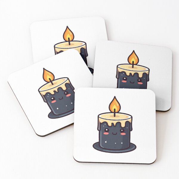 Item preview, Kawaii Black Candle Character With Flame designed and sold by Aitne.