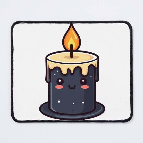 Item preview, Kawaii Black Candle Character With Flame designed and sold by Aitne.