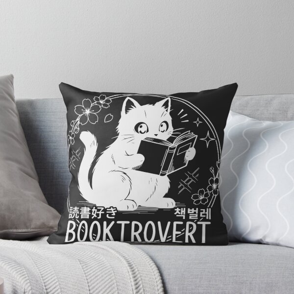 Item preview, Cute Booktrovert White Cat Anime Reading Aesthetic designed and sold by INQ-StudioLab.