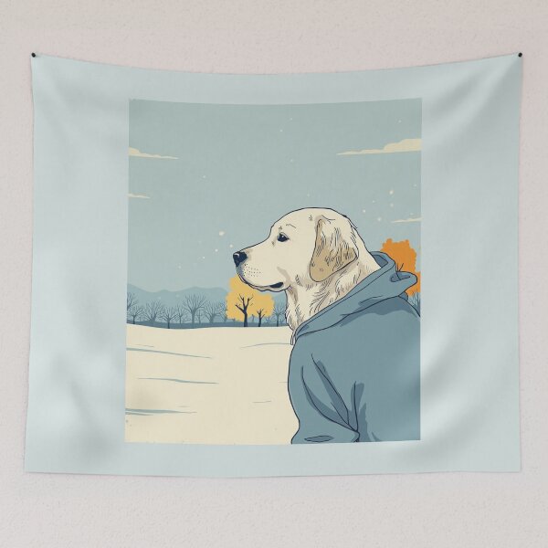 Item preview, Golden Retriever in Hoodie – Cozy Winter Dog Illustration designed and sold by Soft art for slow days.
