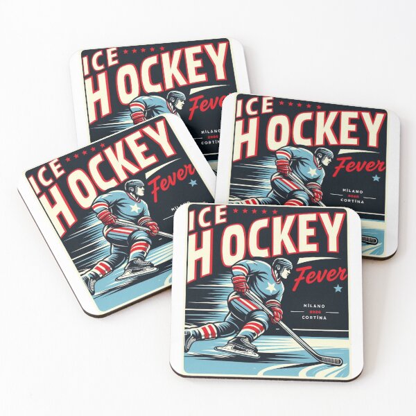 Item preview, Ice Hockey Fever – Retro Winter Sports Illustration designed and sold by doorzz.