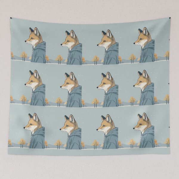 Item preview, Fox in Hoodie – Calm Winter Animal Illustration designed and sold by Soft art for slow days.