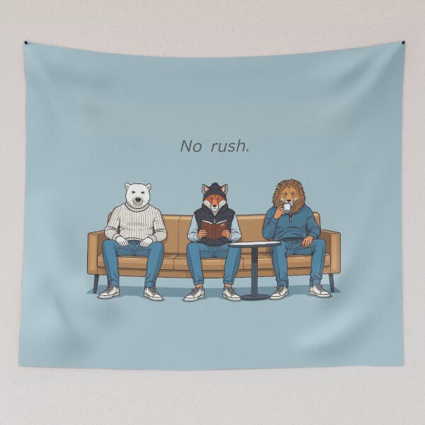 Item preview, No Rush Friends | Cozy Animal Illustration designed and sold by Soft art for slow days.