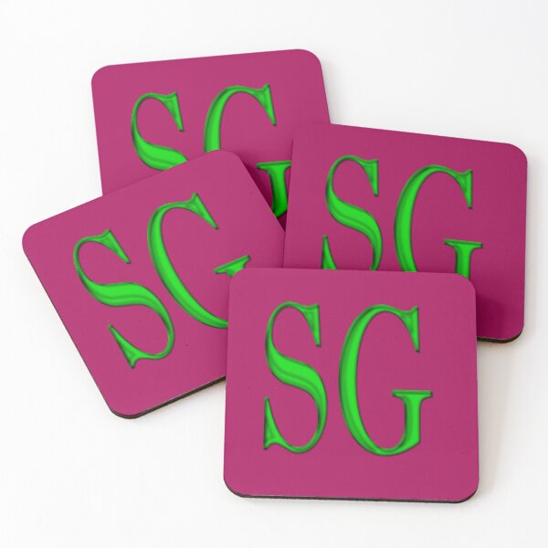 Item preview, THE LETTERS "S G" IN PHOSPHORESCENT GREEN designed and sold by solgel47.