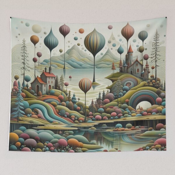 Item preview, Whimsical Reflections in a Colorful Landscape designed and sold by Beyond The Canvas.