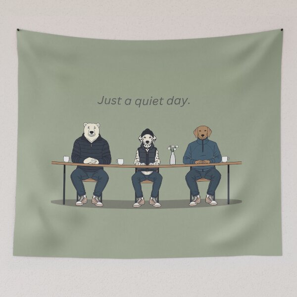 Item preview, Just a Quiet Day | Cozy Animal Companions designed and sold by Soft art for slow days.