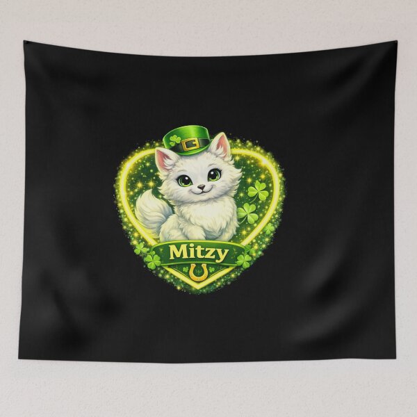 Item preview, Mitzy the Snow Fox – Shamrock Sparkle Fox designed and sold by MACodDesigns.