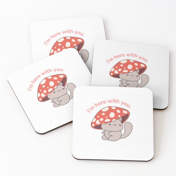 Item preview, I'm here with you – Cozy Mushroom Cat Kawaii Sticker designed and sold by MoonlightEleven.