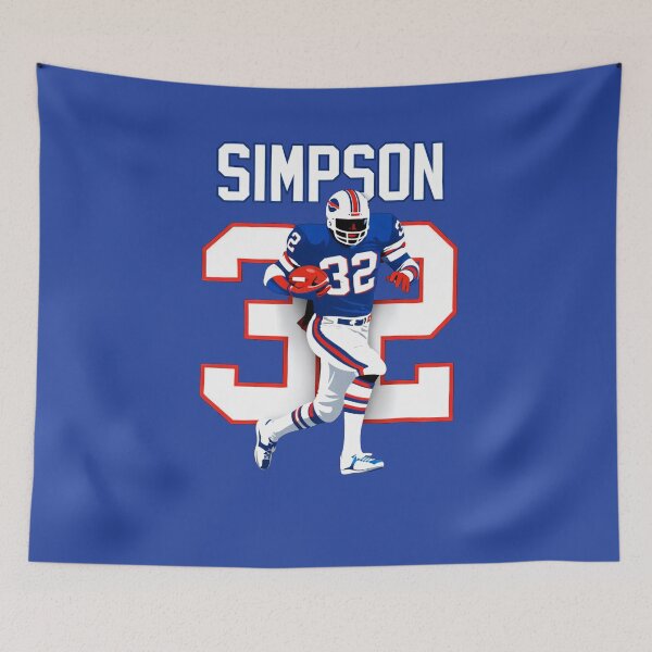 Item preview, O.J. Simpson Buffalo #32 Retro Football Art designed and sold by TheArtOfCar.