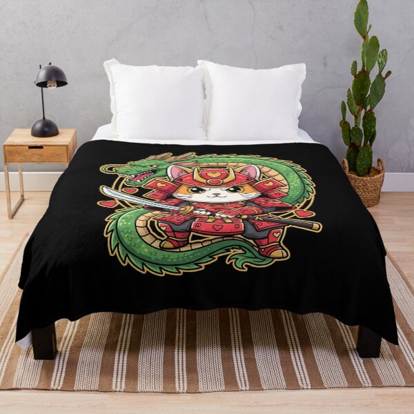 Item preview, Cute Samurai Cat Dragon Valentine – Japanese Chibi Warrior designed and sold by Dear-Blue.