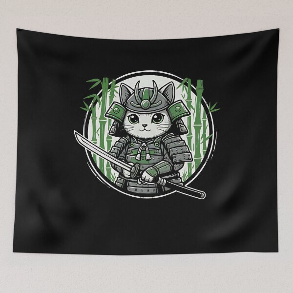 Item preview, Cute Samurai Cat St Patrick’s Day Lucky Japanese designed and sold by Dear-Blue.