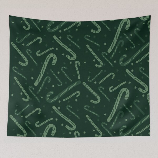 Item preview, Christmas Candy Canes Pattern - Festive Green Holiday Treats designed and sold by DesignsVault.