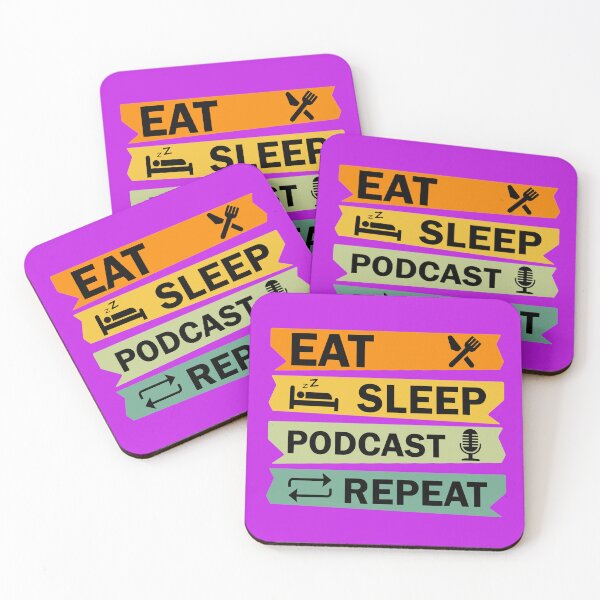 Item preview, Eat Sleep Podcast Repeat - Funny Podcast , Podcasting designed and sold by DesignHouse07.