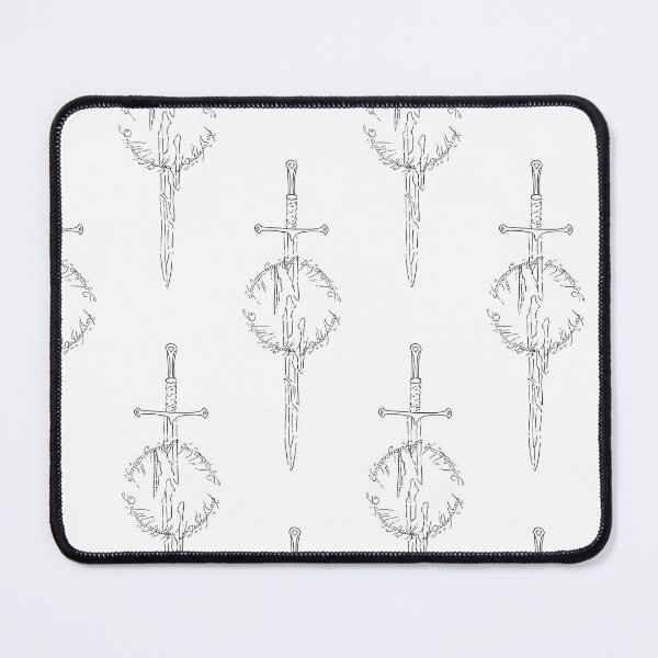 Item preview, Lord of the rings inspired fan art narsil sword mono line black and white designed and sold by Mariecobiz.