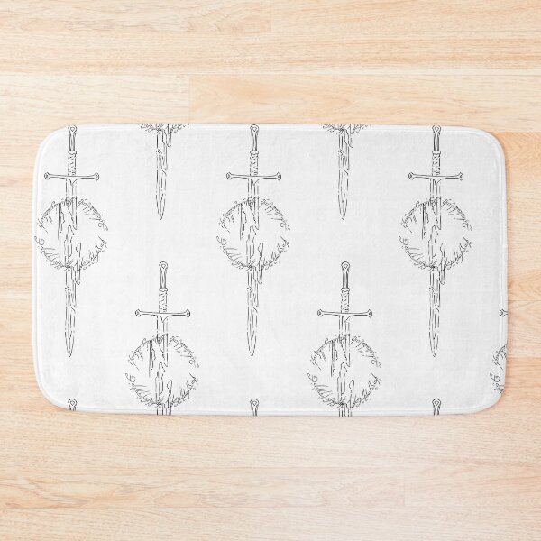 Item preview, Lord of the rings inspired fan art narsil sword mono line black and white designed and sold by Mariecobiz.