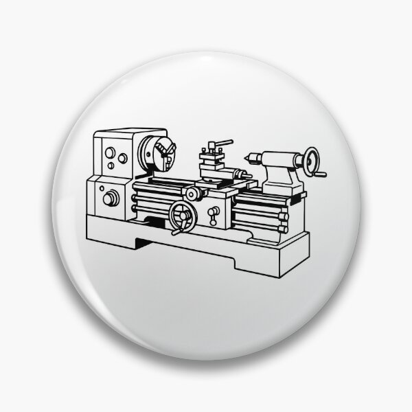 Item preview, Metal Lathe – Precision Machining Line Art designed and sold by TraversArtist.