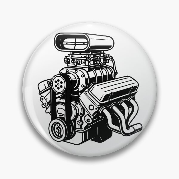 Item preview, Big Block V8 – Engine Line Art designed and sold by TraversArtist.