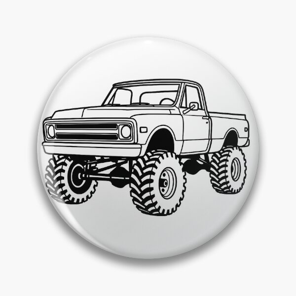 Item preview, Classic K10 Mud Bogger – Lifted Truck Line Art designed and sold by TraversArtist.