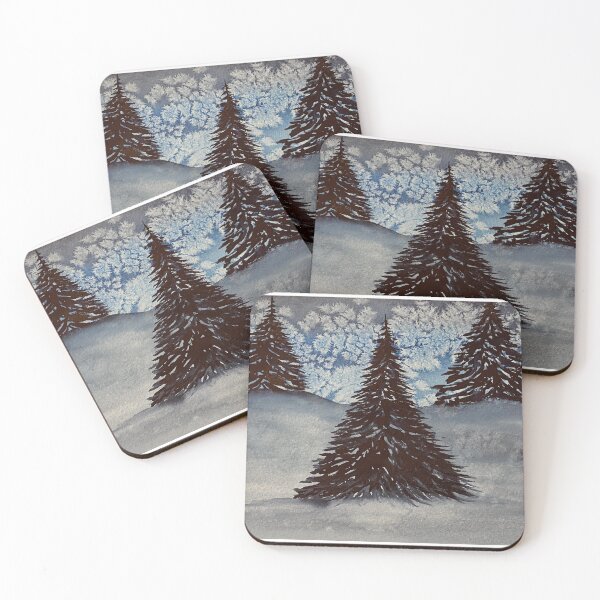 Item preview, Snow With Three Trees designed and sold by Lisa Neuman Watercolors.