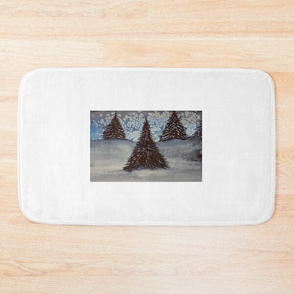 Item preview, Snow With Three Trees designed and sold by Lisa Neuman Watercolors.