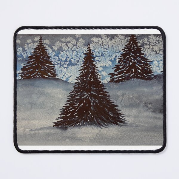 Item preview, Snow With Three Trees designed and sold by Lisa Neuman Watercolors.
