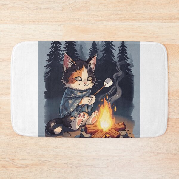 Item preview, Calico Cat Campfire Stories Marshmallow T-Shirt | Cozy Camping Cat Gift designed and sold by Falconwolf.