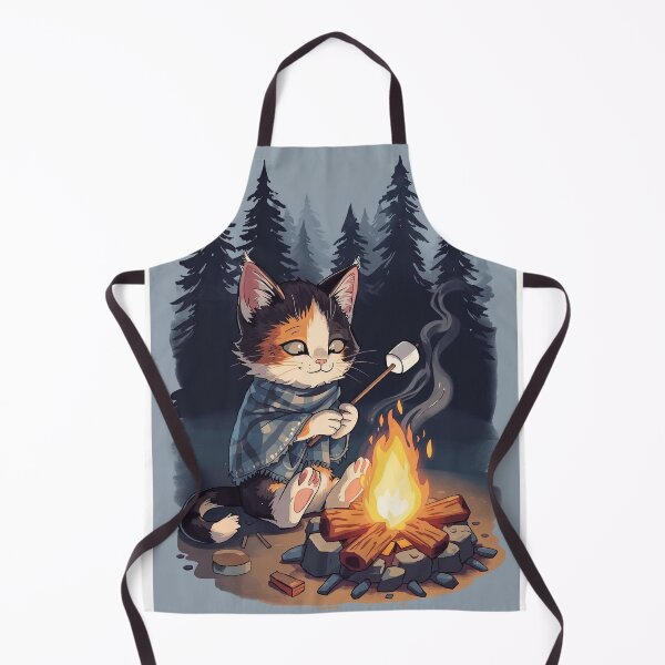 Item preview, Calico Cat Campfire Stories Marshmallow T-Shirt | Cozy Camping Cat Gift designed and sold by Falconwolf.