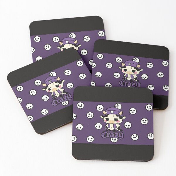 Item preview, Chibi Cow with Hat -Crazy Skulls - Purple designed and sold by CowlyCryptik.