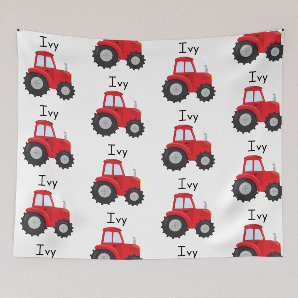Item preview, Ivy Personalized Red Tractor designed and sold by lifeintoart.