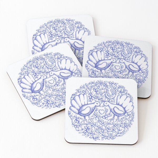 Item preview, Two Blue Doves ink drawing designed and sold by Donnahuntriss.