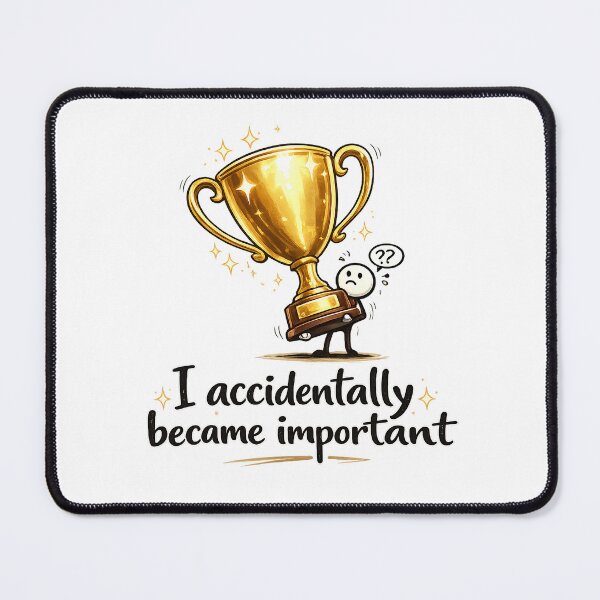 Item preview, I Accidentally Became Important – Funny Imposter Syndrome Art designed and sold by StrayaDesign.