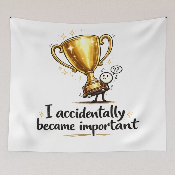 Item preview, I Accidentally Became Important – Funny Imposter Syndrome Art designed and sold by StrayaDesign.