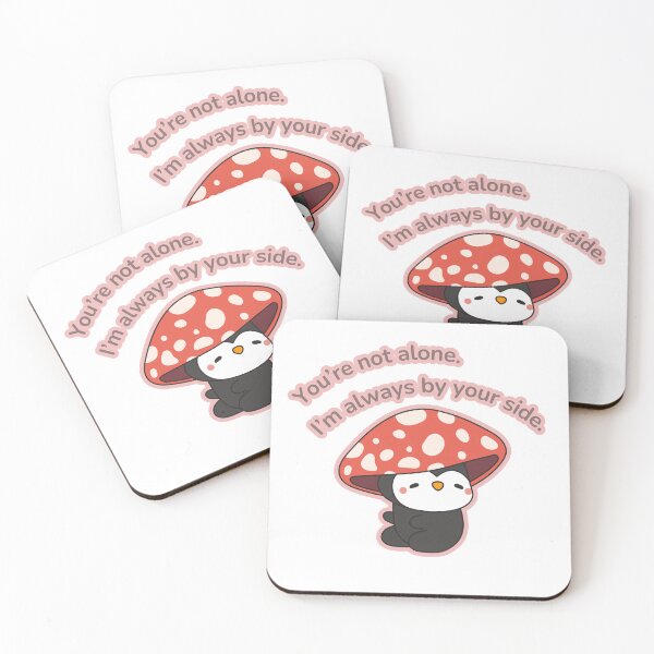 Item preview, You're not alone. I'm always by your side - Cozy Mushroom Penguin Kawaii Sticker designed and sold by MoonlightEleven.