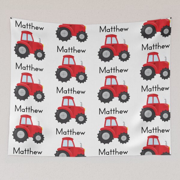 Item preview, Matthew Personalized Red Tractor designed and sold by lifeintoart.