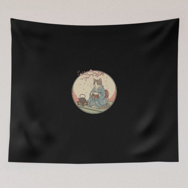 Item preview, Japanese Kimono Cat Tea Ceremony – Aesthetic Art designed and sold by Desdenhoshell.