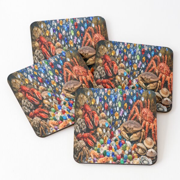 Item preview, Copy of Crustaceans and shellfish in waterfall of gems designed and sold by Uniqueartai.