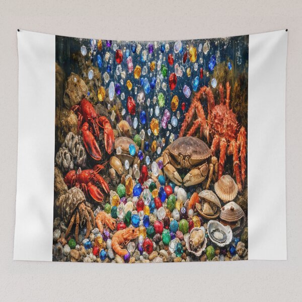 Item preview, Copy of Crustaceans and shellfish in waterfall of gems designed and sold by Uniqueartai.