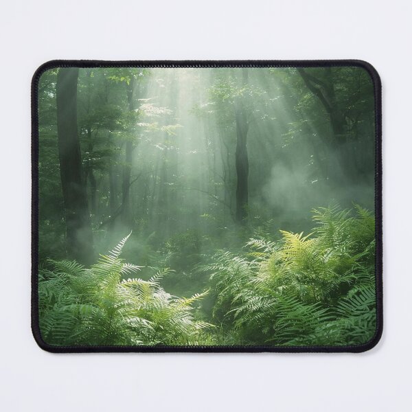 Item preview, Forest Mist Ferns Dappled Sunlight Poster | Zen Nature Wall Art designed and sold by Falconwolf.