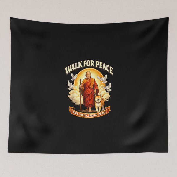 Item preview, Walk For Peace With Monks And Dog Spread Softly Peace Aloka designed and sold by Cokonatss.