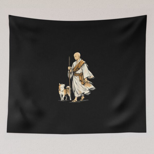 Item preview, Minimalist Zen Art Walk For Peace Monks With Aloka Dog designed and sold by Cokonatss.