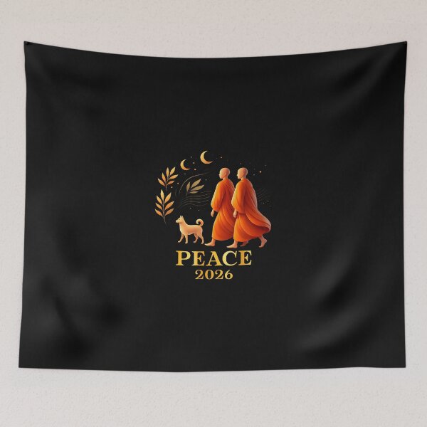Item preview, Walk Peace 2026 World Peace Monks With Aloka Dog Spiritual designed and sold by Cokonatss.