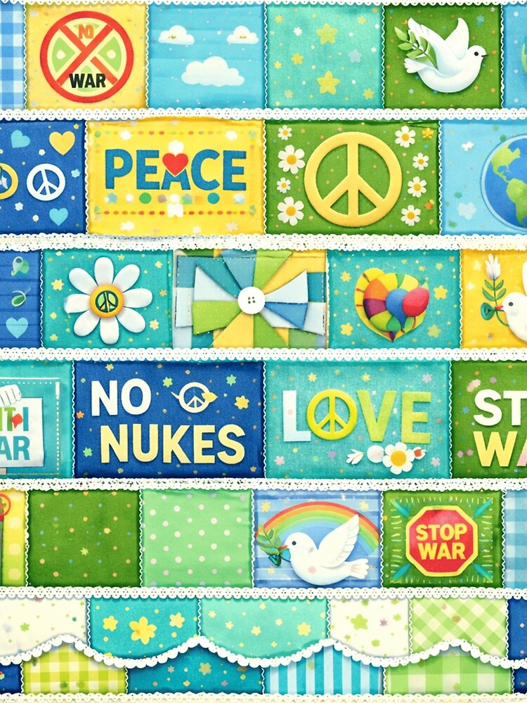 Thumbnail 3 of 3, Scarf, Peace patchwork designed and sold by Roxburylane.