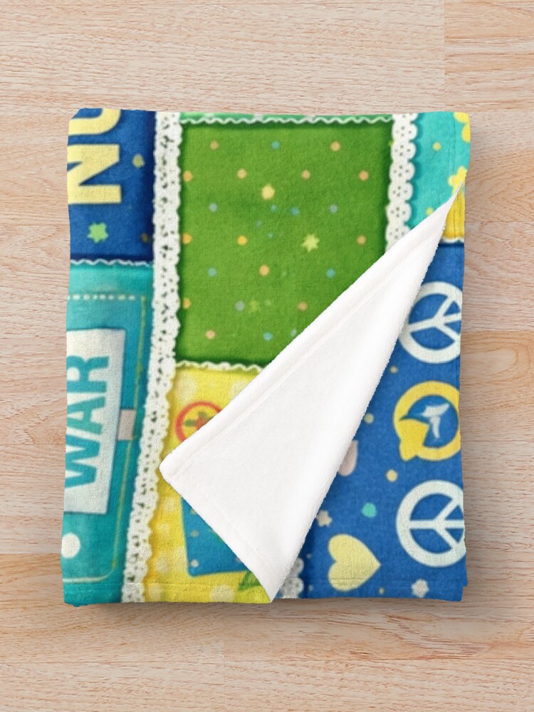 Thumbnail 3 of 6, Throw Blanket, Peace patchwork  designed and sold by Roxburylane.
